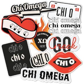 Desert Cactus Chi Omega Stickers Decal Laptop Water Bottle Car 13.35x10.94 Sheet (Rock & Roll Sheet)