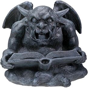 Summit Collection Reading Gargoyle - Collectible Figurine Statue Sculpture Figure Model, Grey