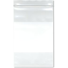 Plymor 6" x 9" (Pack of 100), 6 Mil Industrial Duty White-Block Zipper Reclosable Plastic Bags