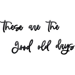 علامة حائط خشبية من noxozozqm هذه هي الأيام القديمة الجيدة لديكور المنزل، علامة الأيام القديمة الجيدة للمطبخ، وغرفة المعيشة، وغرفة النوم، باللون الأسود، 37.8×5 بوصة in Kuwait