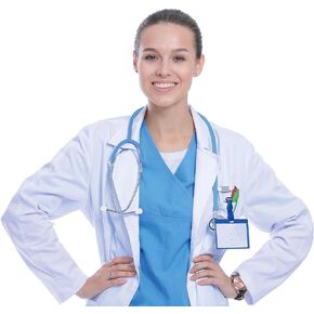 معطف المختبر الأبيض للهالوين، معطف طبي من القطن والبوليستر، للنساء والرجال، بأكمام طويلة