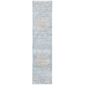 SAFAVIEH Dream Collection 6'7" Square Blue/Grey DRM412M Vintage Oriental Distressed Premium Viscose Area Rug