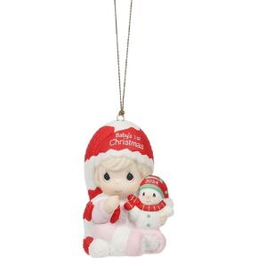 Precious Moments 241005 Baby’s First Christmas Dated 2024 Girl Bisque Porcelain Ornament