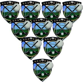 10 Pack Large 3 Inch Shield Shape Field Hockey Medals Trophy Team Award with Neck Ribbons CSM Awards Trophies Gift