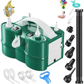 3-in-1 Electric Balloon Pump, Portable Air Pump for Latex 260q Foil Balloons, Dual Nozzle Balloon Blower Machine for Party Decoration, 110V AC Inflator Deflator for Inflatables Pool Floats Mattress