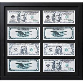 Money Display case,Multiple Dollar Bill Frame,Currency Sleeves,Paper Currency Frame,Dollar Bill Frames Display,Paper Currency Holders/Currency Display,Dollar Bill Holders Collectors.