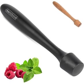 A Bar Above Black Muddler for Cocktails – 12-Inch-Long Cocktail Muddler Perfect for Crushing Fruit, Pressing Mint & Sugar Cubes – Mint Muddler for Mojitos – Essential Bar Tools for Bartender Set