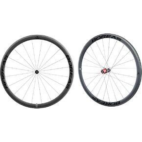 CyclingDeal BOREAS Full Carbon Road Bike 700C Clincher Wheels 38mm Wheelset Rim Brake, 24mm Width compatible with Shimano Sram HG up to 11 Speed, Light-Weight, Front and Rear QR & Brakes Pads Included
