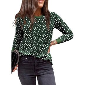 BLENCOT Women Long Sleeve Shirts Crewneck Leopard Print Casual Tunic Lightweight Fall Sweatshirts Basic Top Outfit in Saudi Arabia