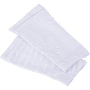 PATIKIL Size S Soccer Shin Guard Socks, 2 Pack Breathable Sleeves for Running, White