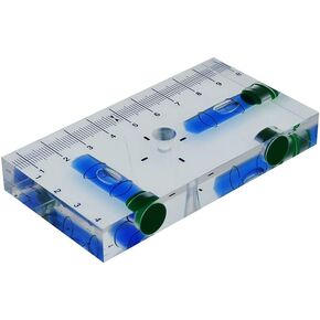 Transparent cuboid high precision T level integrated small household magnetic level bubble level（95X51X13mm） (g549810)