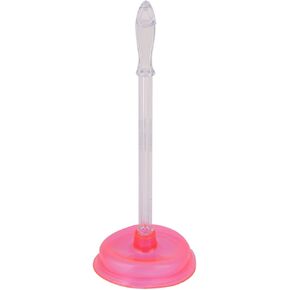 uxcell Plastic Handle Rubber Suction Cup Toilet Plunger Cleaning Tool Pink
