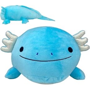 Pineapple Axolotl Plush Toy, 24" Axolotl Stuffed Animal Pillow - Giant Squish Toy, Cute Plushies Kawaii, Gifts for Kids, Girls, Boys, Toddlers (Blue)