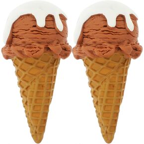 LOGOFUN 2Pcs Artificial Ice Creams Cone Simulation Ice Cream Fake Ice Cream Waffle Cone for Bakery Shop Window Display Photography Props - Coffoce