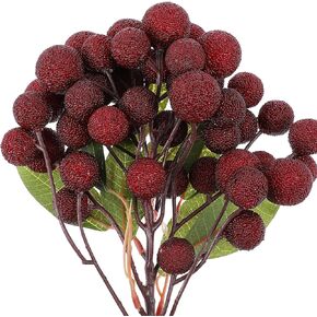Simulated Bayberry String Faux Fruit Decor Fake Lifelike Fruit and Vegetables Fruit Photography Props Home Accents Decor Artificial Waxberry Decor Glass Bead Household Pretend