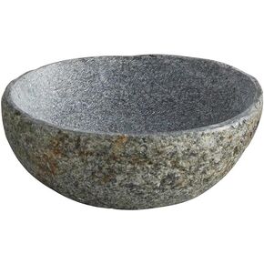47th & Main Stone Decorative Bowl Home Décor for Table, 6" Dia x 3" W x 4" H, Speckled Grey
