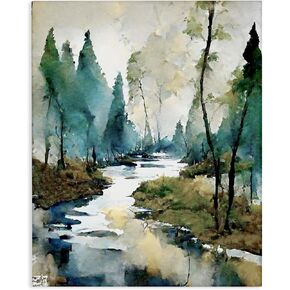 Stupell Industries Watercolor Creek Landscape Canvas Wall Art by Ray Powers