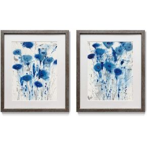 مجموعة أعمال فنية مؤطرة من Renditions Gallery Earthtone Herbs 2، نباتات ملونة، فن زهور، ألوان مائية أخضر وبني، إطار فضي متعثر، حصيرة بيضاء وزجاج شبكي، 40.64 سم عرضًا × 50.8 سم ارتفاعًا، صنع في أمريكا
