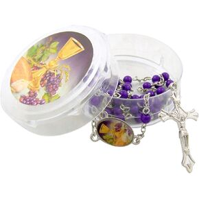 Body of Christ First Communion Rosary with Box Case, 18 Inch