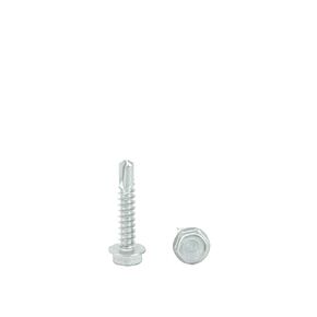 #14 x 3/4" Hex Washer Head Self Drilling Screws, 410 Stainless Steel Self Tapping, Full Thread, Qty 100 by Bridge Fasteners