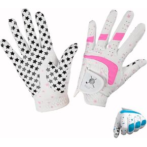 Kids Golf Gloves Both Hands, Boys Girls Non-Slip Golf Gloves Elastic Fabric Breathable,Youth Toddler Left Right Handed Golf Accessories