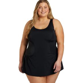 Sporti Plus Size Swim Dress for Women, One Piece Swimsuit, Tummy Control Bathing Suit with Sun Protection, Conservative Fit