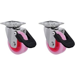 GLAP 210 Citrus Pink FPI، 2 بوصة (50 مم) دوارة، فرامل، عجلة بولي إيثيلين لا تترك علامات، 90 رطل، اللوحة: 1-21/32 × 1-21/32 بوصة (BH 1-1/4 × 1-1 /4") in Kuwait