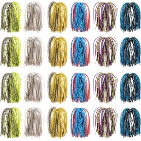 Goture سيليكون الرقصة التنانير، 24pcs / 30pcs باس الصيد الرقص Spinnerbait التنانير استبدال عدة، 5 ألوان التنانير سيليكون لصيد الأسماك السحر، كرة القدم التقليب السباحة باس الرقص التنانير