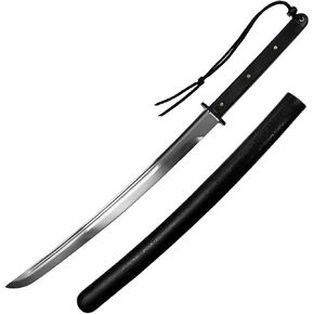 Musha Handmade 31" Tactical Samurai Wakizashi with 1045 Carbon Steel Full Tang Blade. for Collections for Beginner, Straw Mat Cutting Training Practice (Wakizashi)