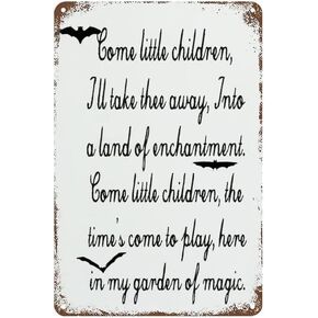 8x12 IN Come Little Children Hocus Pocus Halloween Metal Sign Wall Hanging Vintage Sign Rustic Farmhouse Signs For Garden Kitchen Home Bar Coffee Office Garage Wall Decor