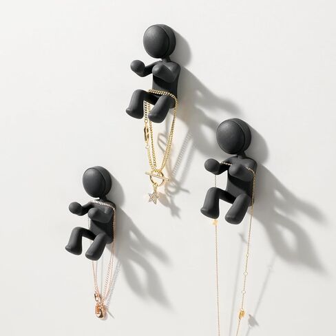 4Pcs Creative Silicone doll Multifunction Hook,Waterproof Self-adhesion Wall Hooks for Kitchen Bathroom,for Clip & Hanging Razor,Key,etc,Bathroom Accessories（Gray）Unique Gifts for best friend in Kuwait