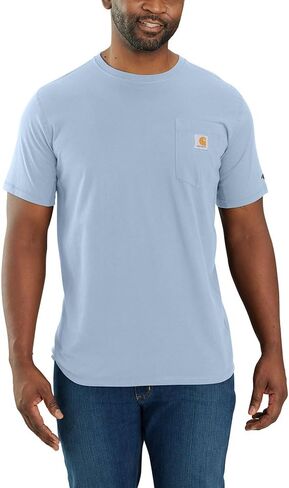 Carhartt Men's Force Relaxed Fit Midweight Short-Sleeve Pocket T-Shirt, Glass Blue in Saudi Arabia