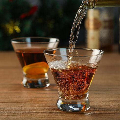 Martini Glasses Set of 4, Stemless Martini Cocktail Glasses for Margarita, Manhattan, Cosmopolitan, Home Bar, Evening Parties, Birthdays, Housewarming Gift, Crystal Clear 8.5 OZ in Saudi Arabia