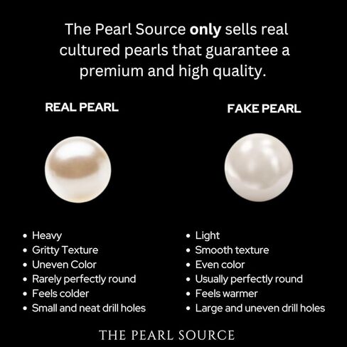أقراط أذن من اللؤلؤ المستدير من الذهب عيار 14 قيراط بجودة AAAA من THE PEARL SOURCE للنساء in Kuwait