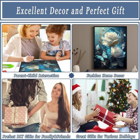 KICHANG Flower Cat Diamond Painting Diamond Art Kits for Adults,Diamond Art Diamond Painting,5D Diamond Painting Accessories Diamond Art Kits,Round Full Drill Diamond Dots-Home Decor&Gift-12x16in in Saudi Arabia