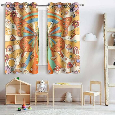 Boho Floral Vintage Patchwork Curtains Rustic Farmhouse Paisley Flower Bohemian Flower Plaid Print Blackout Window Drapes for Bedroom Living Room 42 x 84 Inch Length 2 Panels CLOKTY0031 in Saudi Arabia