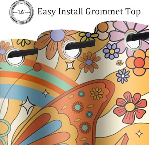 Boho Floral Vintage Patchwork Curtains Rustic Farmhouse Paisley Flower Bohemian Flower Plaid Print Blackout Window Drapes for Bedroom Living Room 42 x 84 Inch Length 2 Panels CLOKTY0031 in Saudi Arabia