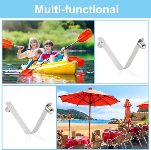 PATIKIL 8.5x6mm Kayak Paddle Snaps, 6 Pack Tent Pole Clips Steel V Shaped Double Pins Push Button Spring Clips Lock Tube Pole Clips for Camping Awning in Saudi Arabia