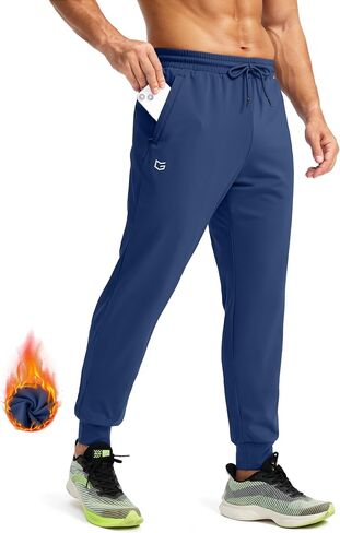 G Gradual Men's Fleece Joggers with Zipper Pockets Winter Warm Pants Water Resistant Athletic Workout Gym Sweatpants for Men in Saudi Arabia