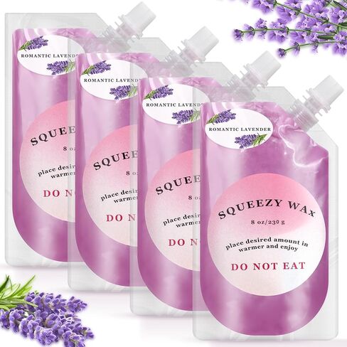 4 Pcs Blueberry 8 oz Squeezable Wax Melt Candle Scented Squeeze Wax Melts Highly Fragrant Handmade Wax Melt Pouch Candles for Office Wax Warmers DIY Home Uses in Kuwait