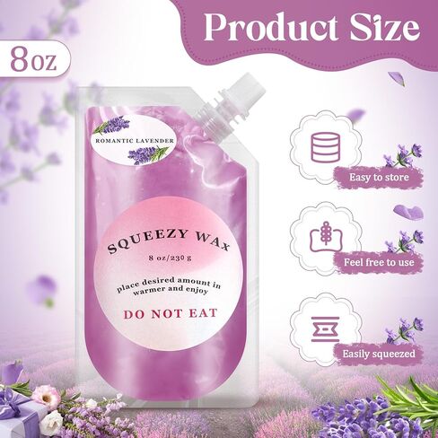 4 Pcs Blueberry 8 oz Squeezable Wax Melt Candle Scented Squeeze Wax Melts Highly Fragrant Handmade Wax Melt Pouch Candles for Office Wax Warmers DIY Home Uses in Kuwait