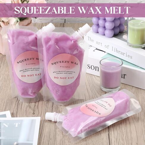 4 Pcs Blueberry 8 oz Squeezable Wax Melt Candle Scented Squeeze Wax Melts Highly Fragrant Handmade Wax Melt Pouch Candles for Office Wax Warmers DIY Home Uses in Kuwait