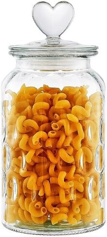 ECYC 650 ml Clear Glass Jar with Lovely Heart-Shaped Handle, Food Storage Glass Jar Sealing Jar Glass Containers for Coffee Beans Nuts Cookies Spices Candy Sugar Tea,03 in Saudi Arabia