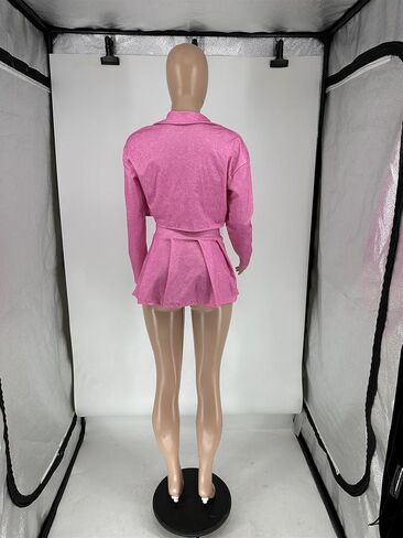 Molilove Women's Sweatsuits Sets 3 Piece Outfits Long Sleeve Crop Jacket Sport Tank and Mini Skirt Spring Summer Tracksuit in Saudi Arabia