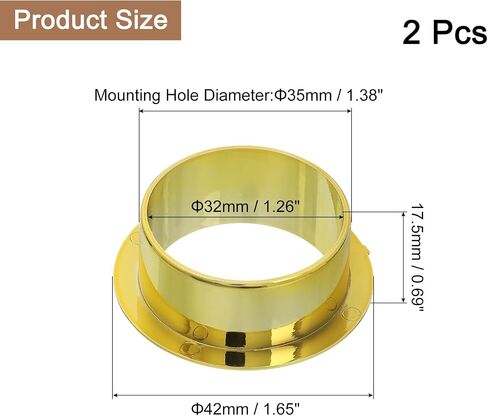 uxcell 2 Pcs 1.38 inch (35mm) Nylon Desk Grommets, Plastic Cable Hole Cover, Wire Cord Cable Organizer for Computer Desk Cabinet, Silver in Saudi Arabia