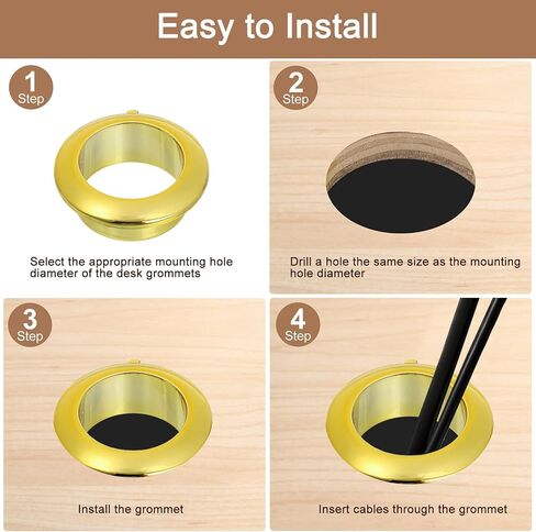 uxcell 2 Pcs 1.38 inch (35mm) Nylon Desk Grommets, Plastic Cable Hole Cover, Wire Cord Cable Organizer for Computer Desk Cabinet, Silver in Saudi Arabia