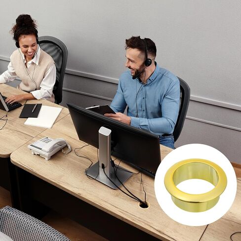 uxcell 2 Pcs 1.38 inch (35mm) Nylon Desk Grommets, Plastic Cable Hole Cover, Wire Cord Cable Organizer for Computer Desk Cabinet, Silver in Saudi Arabia