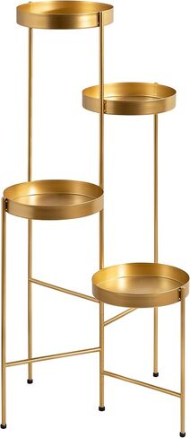 Kate and Laurel Finn Modern 4-Tier Plant Stand, 10 x 11 x 44, Gold, Folding Lightweight Plant Stand for Decorative Display and Storage in Saudi Arabia
