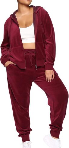 sexyshine المرأة عارضة 2 قطعة الزي زيبر هوديي و Sweatpants مجموعات رياضية رياضية رياضية ملابس النوم مجموعة in Kuwait