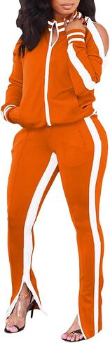 sexyshine المرأة عارضة 2 قطعة الزي زيبر هوديي و Sweatpants مجموعات رياضية رياضية رياضية ملابس النوم مجموعة in Kuwait